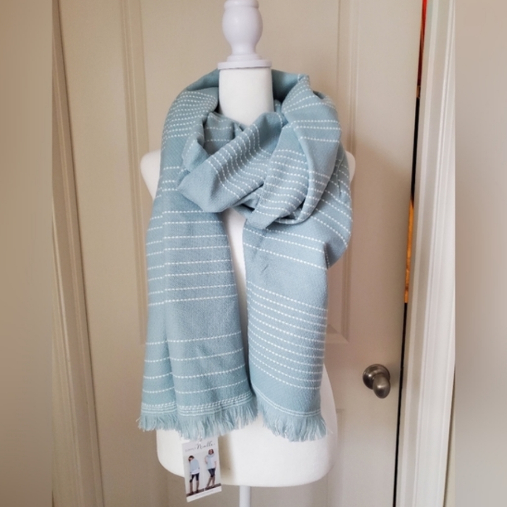 Oversized Scarf Blue White